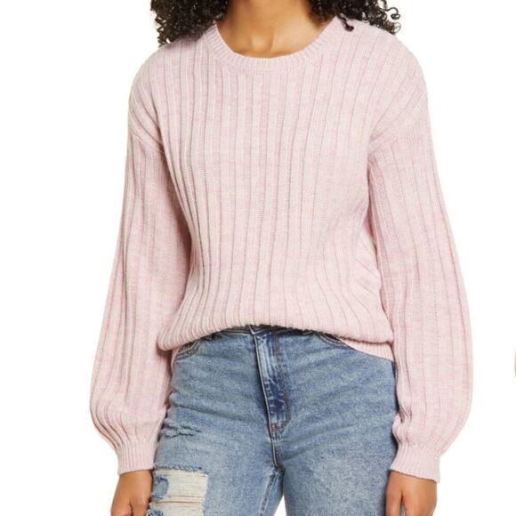 NWOT * BLANK NYC Ribbed Marled Knit Crewneck Sweater - Picture 1 of 11